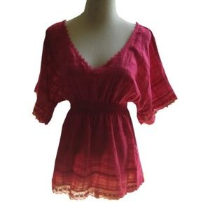 EXPRESS ELASTIC WAIST DOLMAN SLEEVE TOP